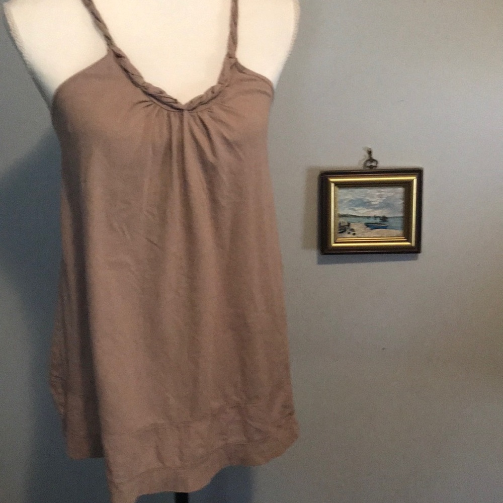 Lux Anthropologie taupe Boho shirt